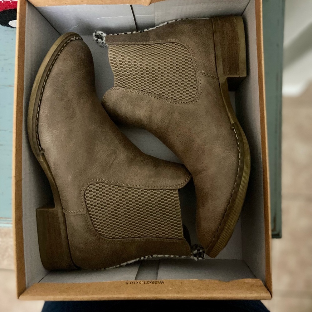 Taupe ankle booties